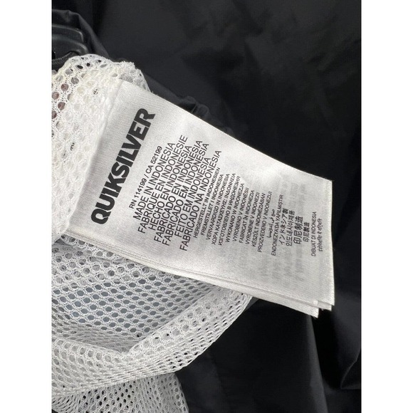 Quiksilver Everyday Windbreaker Jacket Mens M Medium Black Mesh Lined Full Zip - Picture 8 of 9